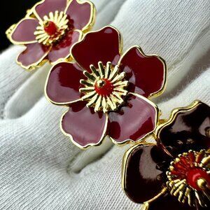 Talbots Autumn Floral Bracelet – Gold Tone with Colorful Crystal Accents